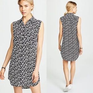 Equipment 100%‎ Silk Slim Signature Heart Shirtdress black white XS